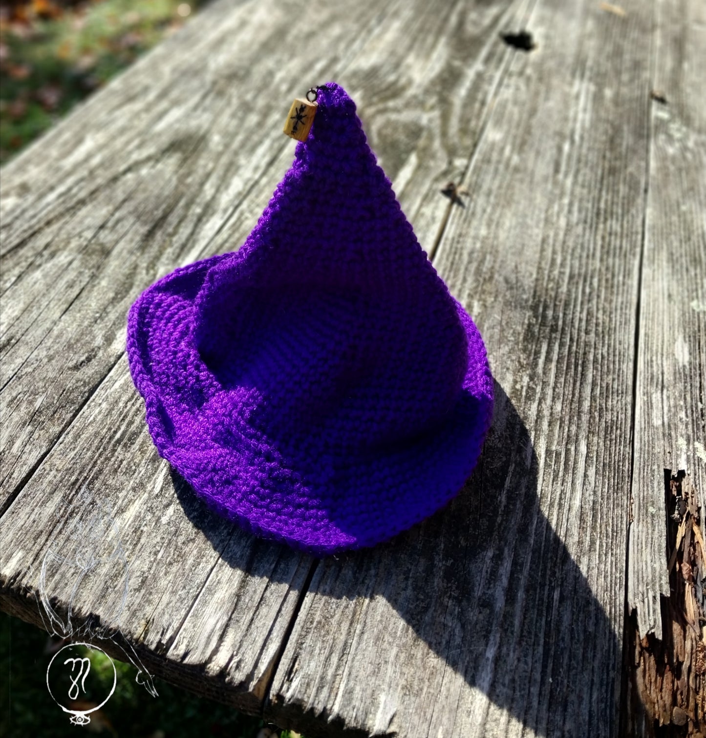Purple Witch Hat, With Dark Lunar Spirit Charm