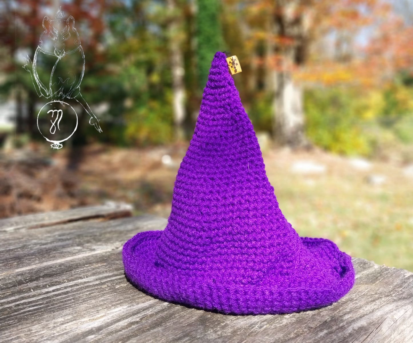 Purple Witch Hat, With Dark Lunar Spirit Charm